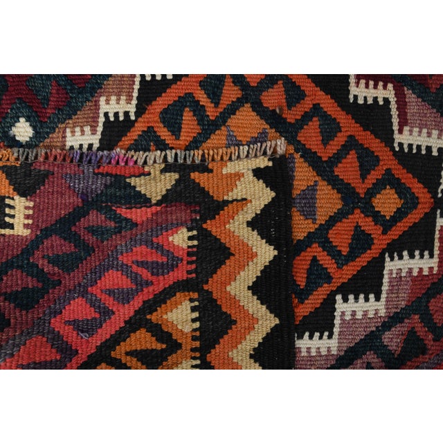 Traditional 1970s Vintage Turkish Handmade Wool Cotton Red Runner Rug For Sale - Image 3 of 11