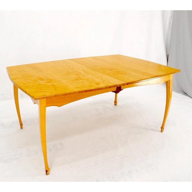 Mid 20th Century Solid Curly Maple Table with 6 Chairs Hand Made Jointly Studio Dining Set - 7 Pieces For Sale - Image 4 of 13