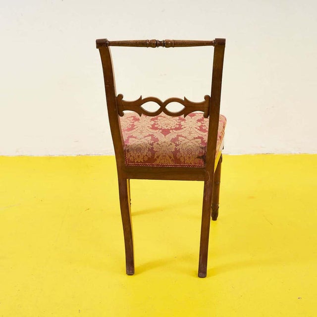 Chair in Red Damask Upholstery, 19th Century For Sale - Image 6 of 8