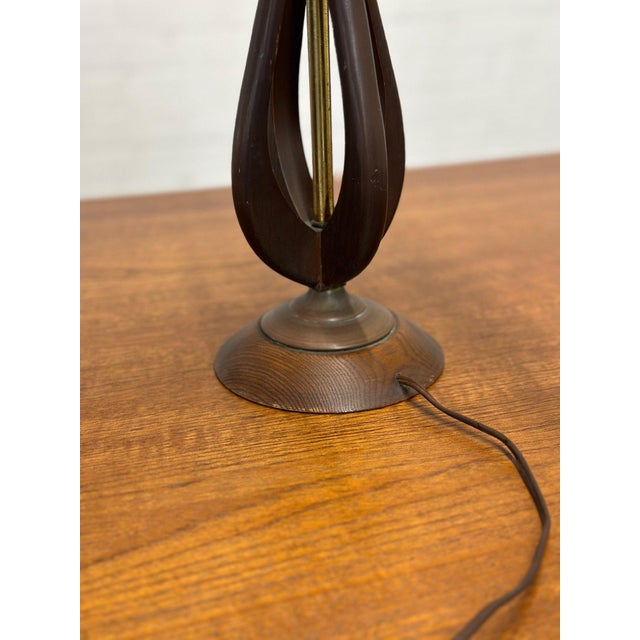 Mid Century Modern Lamp With Goatskin Shade For Sale - Image 9 of 10