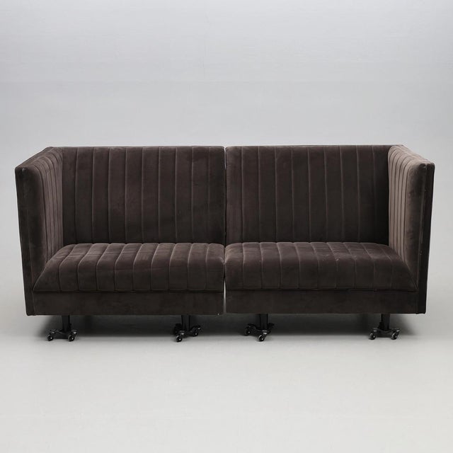 Modular Sofa in Velvet, 1980s, Set of 2 For Sale - Image 3 of 6