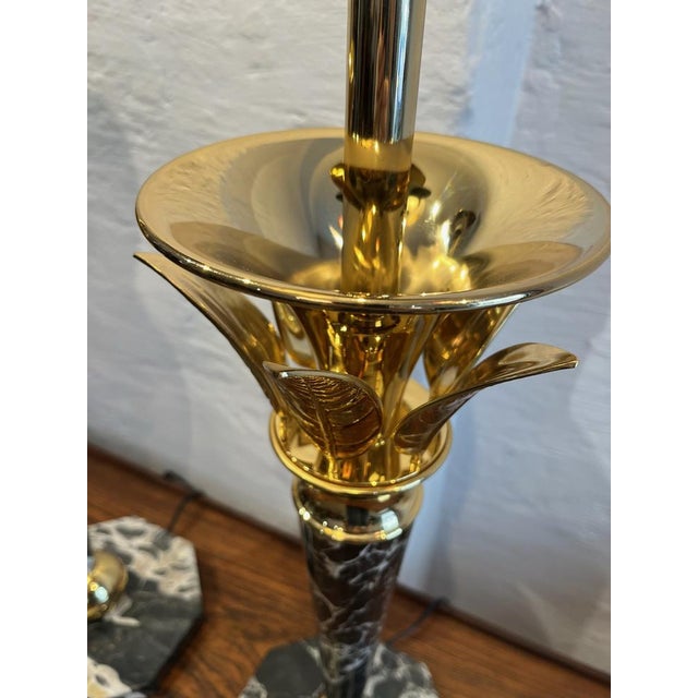 1970s Banci Brass and Marble Table Lamps, 1970, Set of 2 For Sale - Image 5 of 18