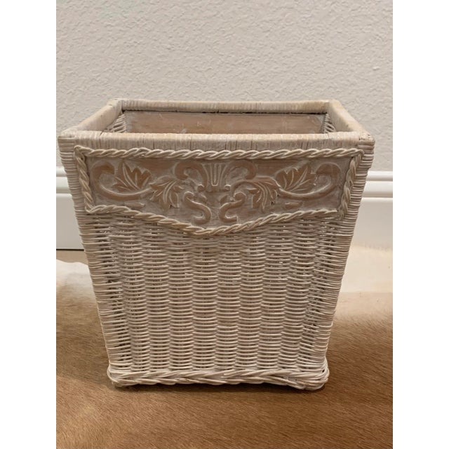 Constructed of wicker over wood so this basket is extra sturdy.