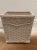 Constructed of wicker over wood so this basket is extra sturdy.