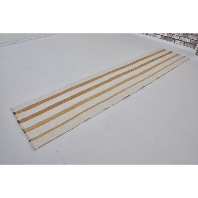 Turkish Organic Vintage Kilim Runner For Sale - Image 3 of 10