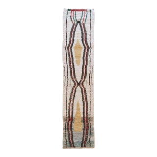 Handwoven Wool Runner - 12.9 X 2.8 Ft For Sale