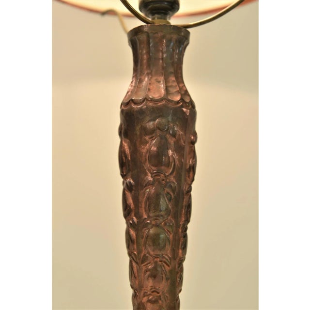Large Copper Table Lamp by Harald Notini for Böhlmarks Lampfabrik Stockholm, 1920s For Sale - Image 4 of 13