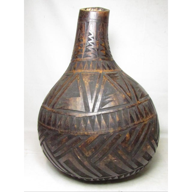 Large Carved African Gourd For Sale - Image 4 of 13
