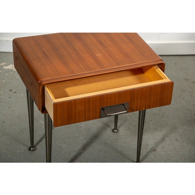 Italian Nightstands in Teak with Brass Details. 1970s, Set of 2 For Sale - Image 11 of 12