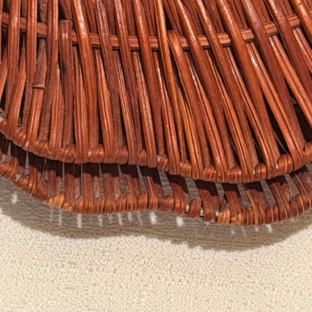 1970s Split -Rattan Clam Shell Baskets -Set of Two For Sale - Image 12 of 12