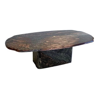 1980s Vintage Italian Cipollino Ondoulato Rosso Marble Coffee Table For Sale