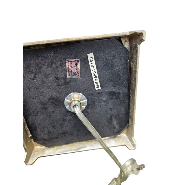 Gray Restoration Hardware Table Lamp Nickeled Corinthian Column Shade For Sale - Image 8 of 8