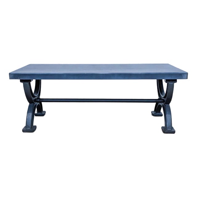 Restoration Hardware Solid Iron Coffee Table For Sale