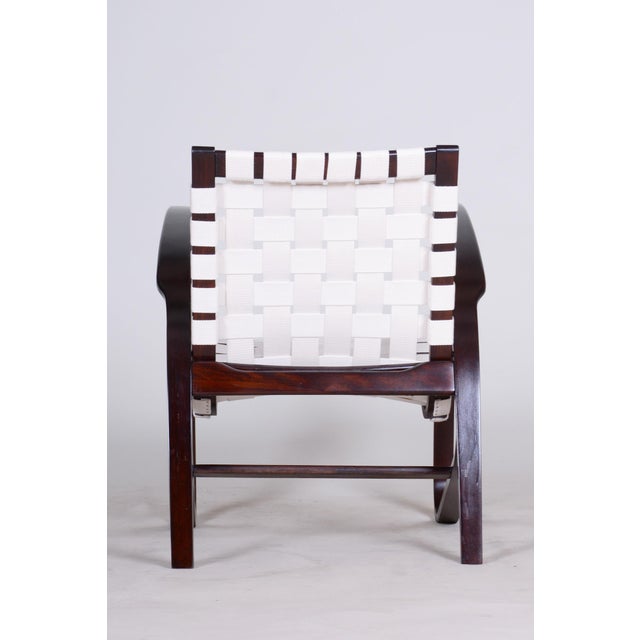 Wood Vintage Art Deco Armchair in Beech by Jan Vaněk, Czech, 1930s For Sale - Image 7 of 8