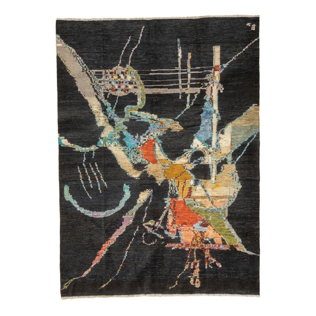 Rustic European Fine Contemporary Wool Rug 5'6" X 7'7'' For Sale - Image 3 of 9