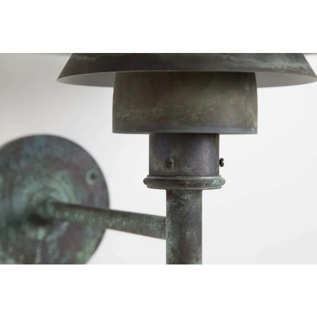 Large Poul Henningsen 'Ph Wall' Darkly Patinated Outdoor Lamp for Louis Poulsen For Sale - Image 10 of 12