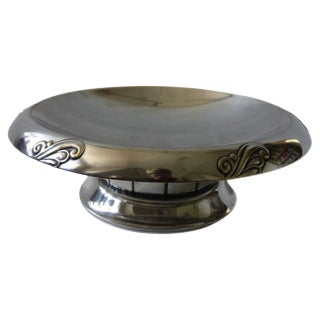Silver Plated Bowl on Foot from Jugend Design, Sweden, 1900s For Sale
