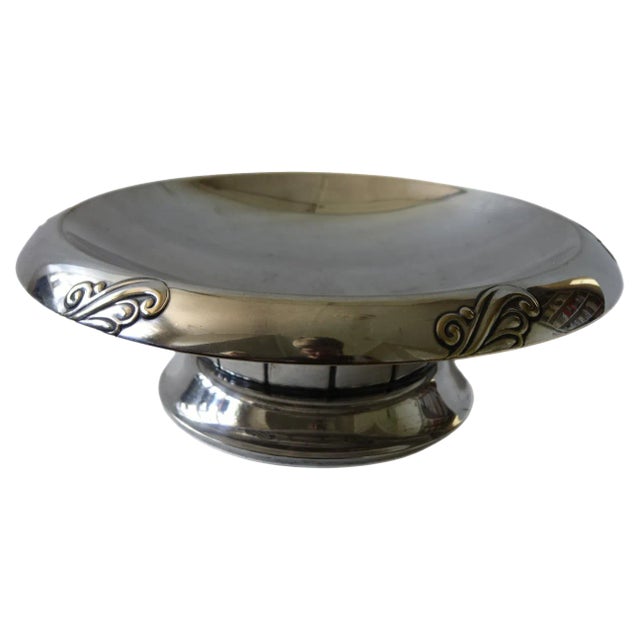 Silver Plated Bowl on Foot from Jugend Design, Sweden, 1900s For Sale