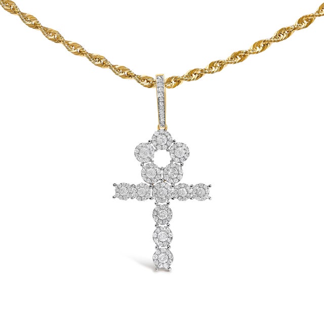 Imbued with ancient symbolism and modern sophistication, this Ankh cross pendant is a masterful blend of style and...