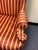 Pink Late 20th Century Striped Upholstered Wingback Chairs- A Pair For Sale - Image 8 of 12