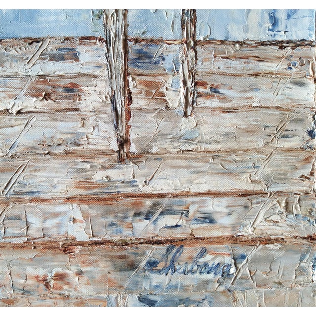 "The Staircase" Contemporary Original Post-Impressionist Style Interior Scene Oil Painting on Canvas For Sale - Image 6 of 9