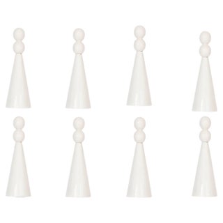 White Glossy Kaori Vases by Valeria Vasi, Set of 8 For Sale
