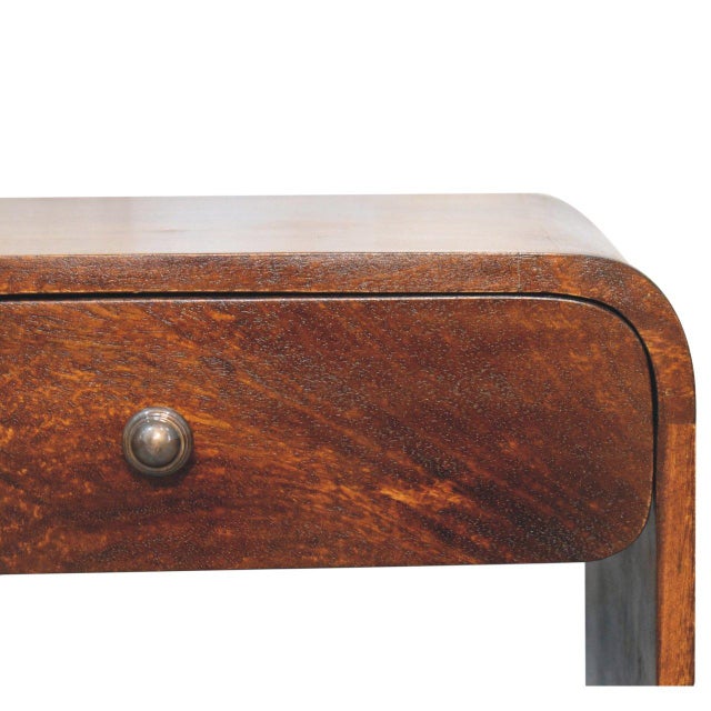 Wood Chestnut-Finish Mango Wood 1-Drawer Open-Shelf Nightstand For Sale - Image 7 of 8