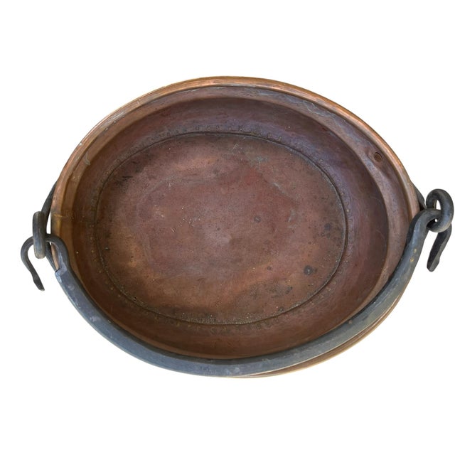 A Antique 19th Century Copper and Wrought Iron Pot or Fireplace Kelttle. For Sale In San Antonio - Image 6 of 6