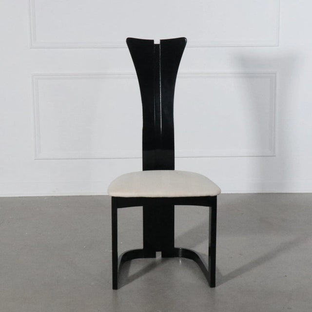 80s Post Modern Sculptural High Back Barrel Side Chairs - Set of 4 For Sale - Image 4 of 8