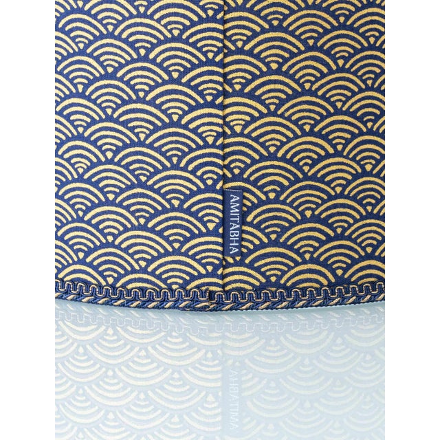 Vintage Delft Imari Ceramic Table Lamps, New Japanese Block Print Lampshades, Set of 2 For Sale - Image 12 of 18