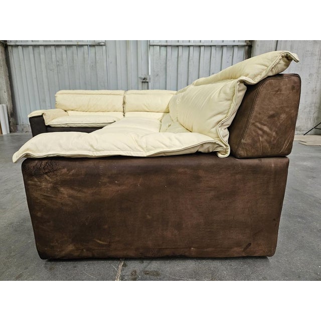 Italian Modular Corner Sofa in Leather and Suede, 1970s, Set of 4 For Sale - Image 13 of 18