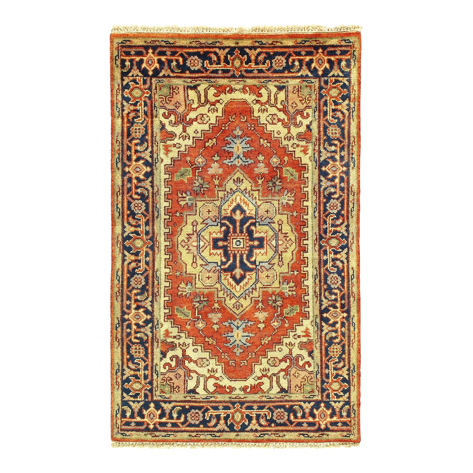 2020s Fine Hand Knotted Persian Serapi Design | Chairish