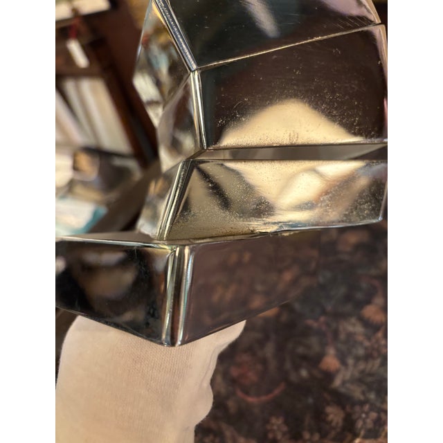 1960s Beverly Pepper Stainless Steel & Enamel Sculpture With 1969 Exhibition Catalogue. American Modernist Sculpture | 8" X 8" X 4" [Gt] For Sale - Image 5 of 12