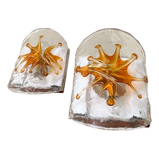 Vintage Appliques in Murano Glass, 1970s, Set of 2 For Sale