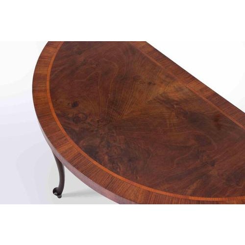 Vintage George III Style Walnut Demi-Lune Folding Game Table, England, 1950s For Sale - Image 10 of 12