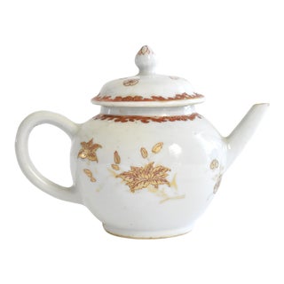 Antique 18th Century Chinese Export Porcelain Teapot For Sale