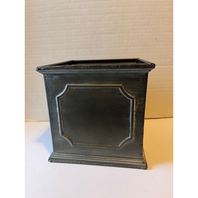 Square Metal Cachepot For Sale - Image 4 of 8