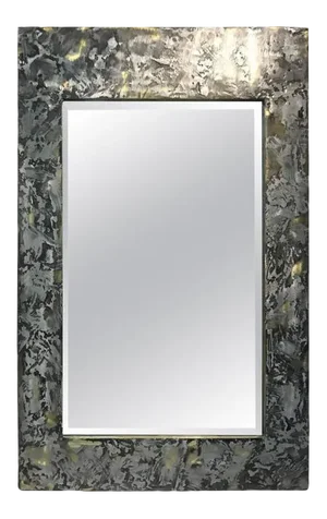 Phenomenal Mixed-metal Brutalist Wall Mirror in the Manner of Paul Evans