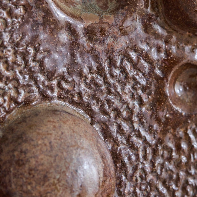 Metal French Textured Purple Ceramic Vase, 1970s For Sale - Image 7 of 11