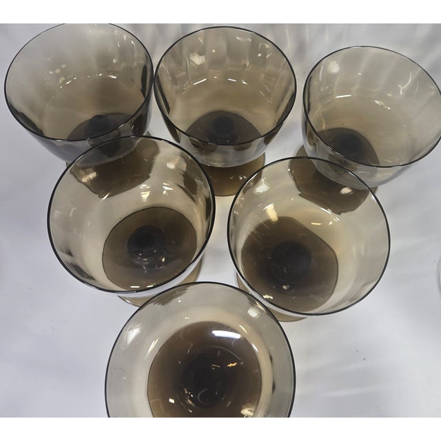 Brown Vintage Boho Chic Nutmeg Champagne Coupes - Set of Six For Sale - Image 8 of 12