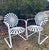 pair of francois carre cantilever garden rocking chair, in semi-gloss white c.1930’s French art deco wrought iron & spring...