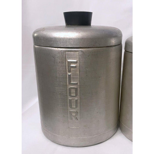 Mid-Century Modern Metasco Aluminum Nesting Canisters For Sale - Image 3 of 8