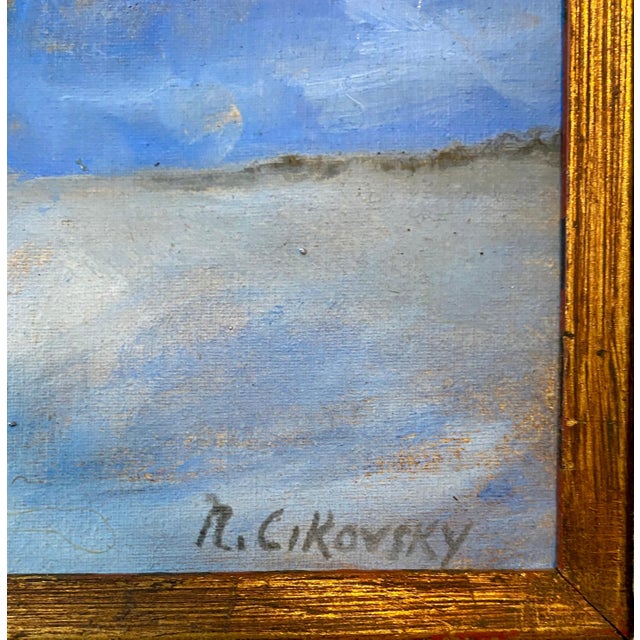 Mid 20th Century Nicolai Cikovsky, Modernist Floral Oil Painting Roses, Flowers in Vase WPA Artist Nicolai Cikovsky For Sale - Image 5 of 7