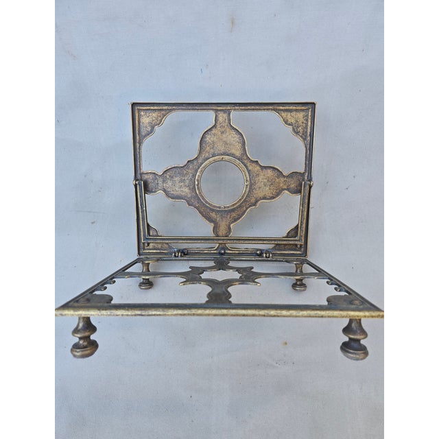 Bronze Aged Brass Adjustable Book Stand For Sale - Image 8 of 12