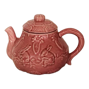 Vintage Pink Bordallo Pinherio Briar Patch Rabbit Tea Pot