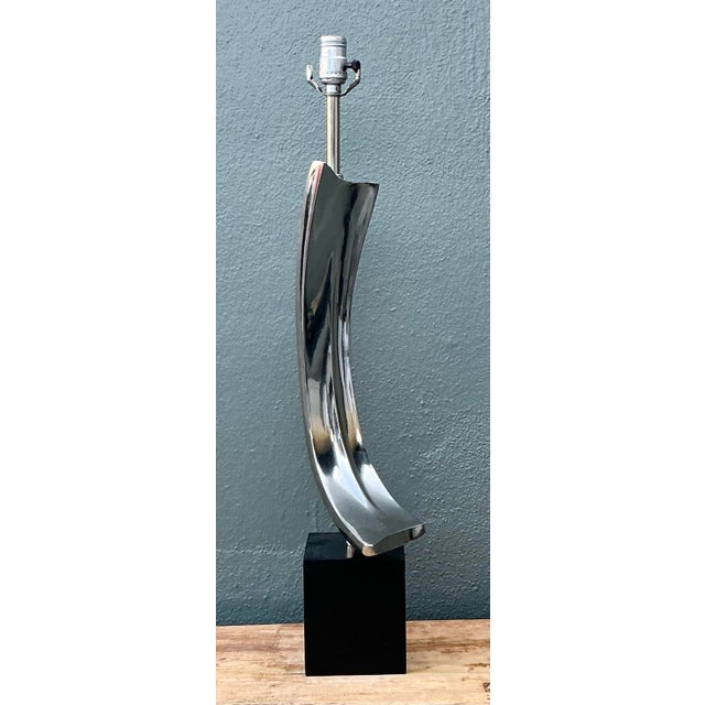 Metal Vintage MCM Weiss and Barr for Laurel Lamp Company Chrome Sculptural Lamp For Sale - Image 7 of 12