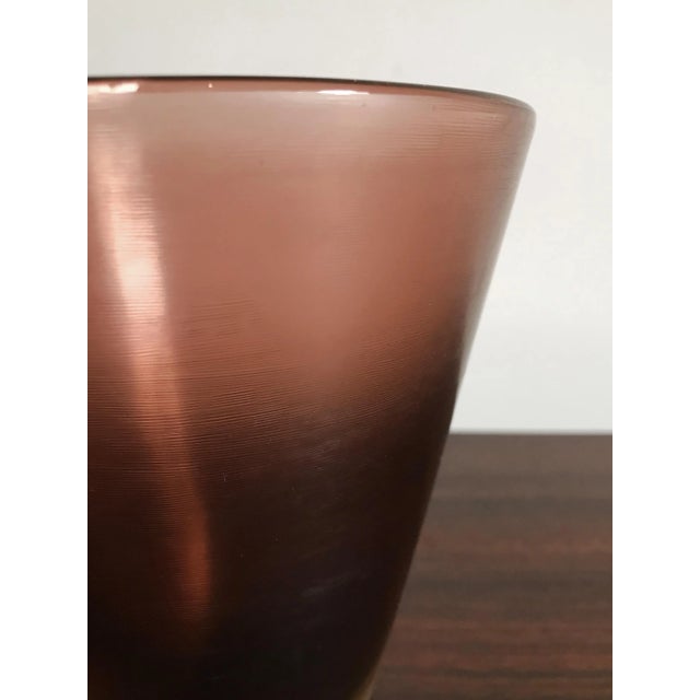 "Incisi" series truncated vase designed by Paolo Venini for Murano Venini, heavy blown glass in superimposed amethyst,...