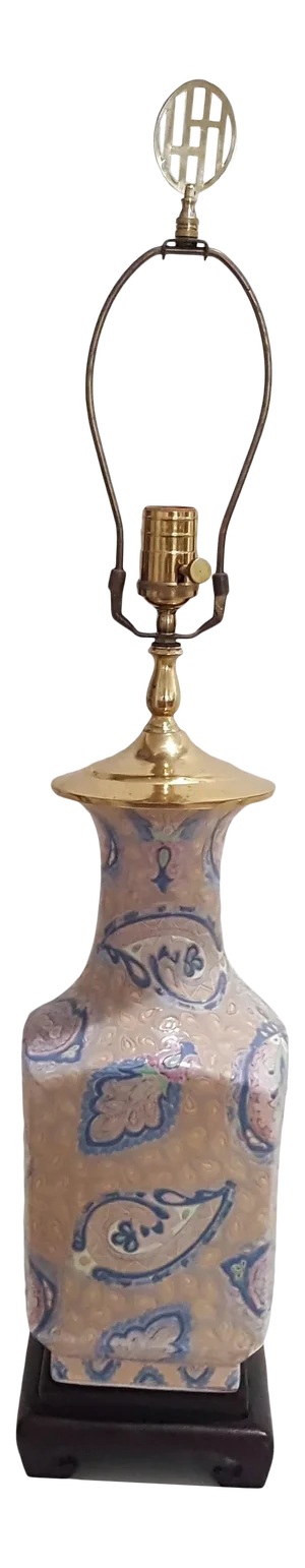 Heyward House Chinoiserie Porcelain & Brass Table Lamp