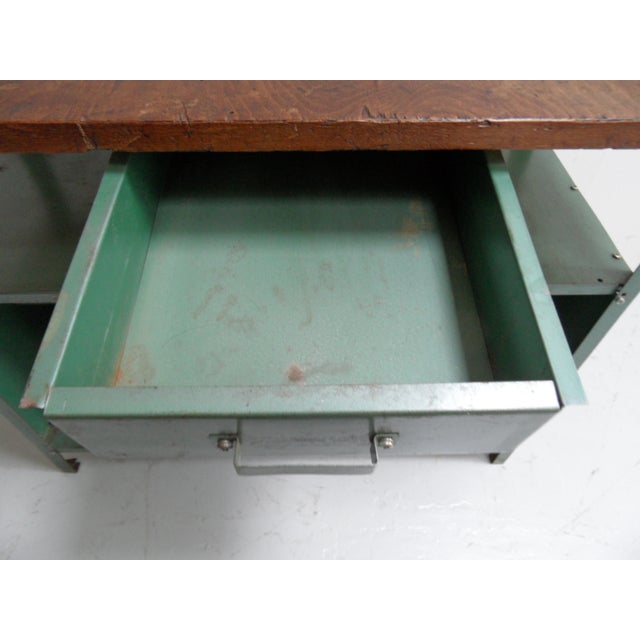 Wood Vintage Industrial Work Bench, 1950s For Sale - Image 7 of 11