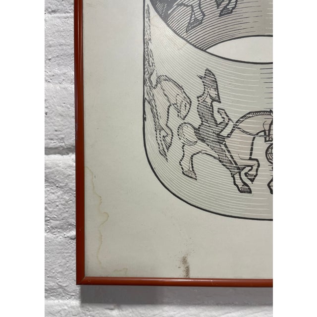 Mid Century Modern Framed m.c. Escher Horsemen Print | Vintage MCM Art For Sale - Image 10 of 15